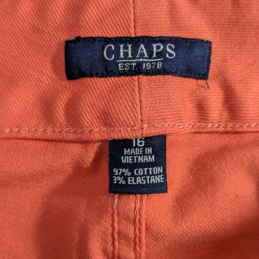 NEW Chaps Slimming Fit Coral Melon Capris / Cropped Jeans / Denim Pants - Picture 7 of 7